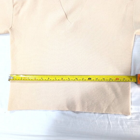 Frank And Oak Beige V-Neck Knit Sweater | Size M | Minimal Classic - Picture 7 of 8